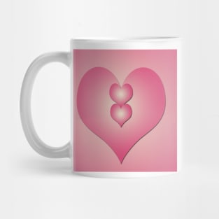 Pink hearts on pink background Mug